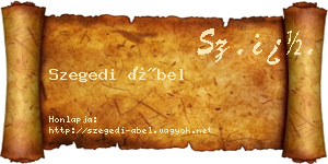 Szegedi Ábel névjegykártya